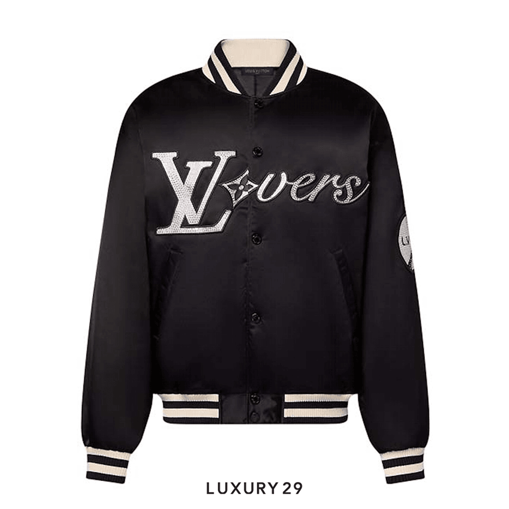 Louis Vuitton LV Embroidered Nylon Baseball Blouson(M, Black)