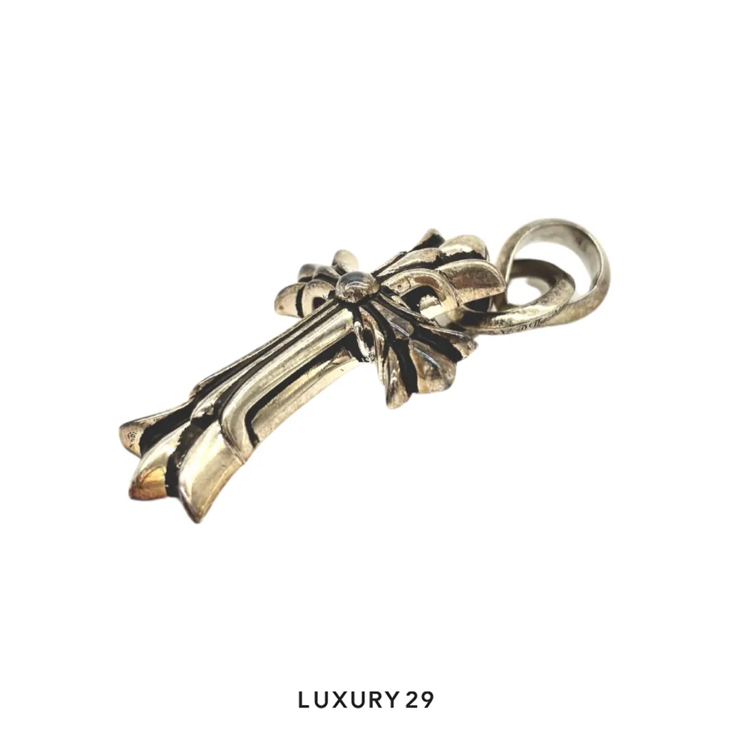 Chrome Hearts Double Cross Silver Pendent(Free Size, Silver)