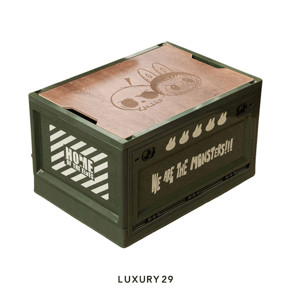 POP MART THE MONSTERS Home of the Elves Series-Storage Box Green(Free Size, Green)
