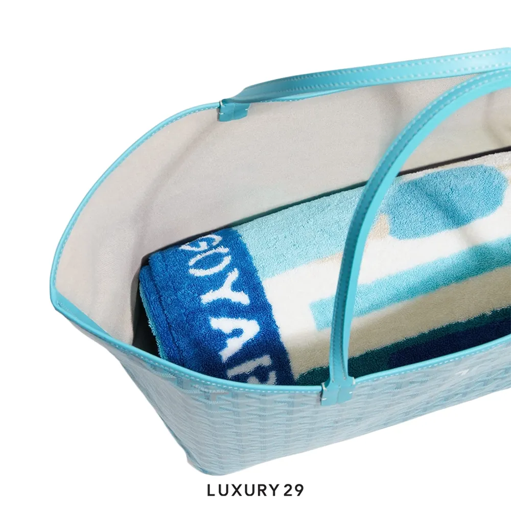 Goyard Saint Louis GM Bag and Balise Beach Towel Turquoise(Large, Blue)