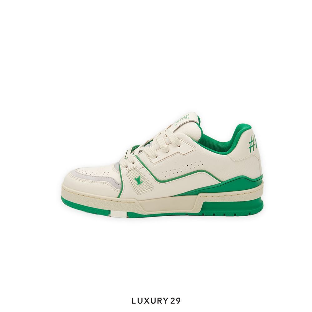 Kid Louis Vuitton LV Trainer Sneaker Green(M)(35, Green)
