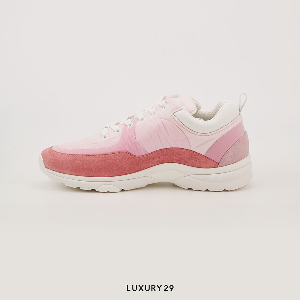 Chanel Trainers Fabric & Suede Calfskin Pale Pink(39.5, Pink)