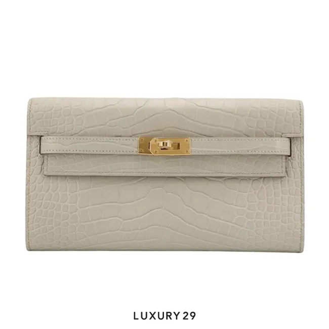 Hermes Kelly Classique To Go wallet Beton Alligator Missi / B Stamp  (2023)