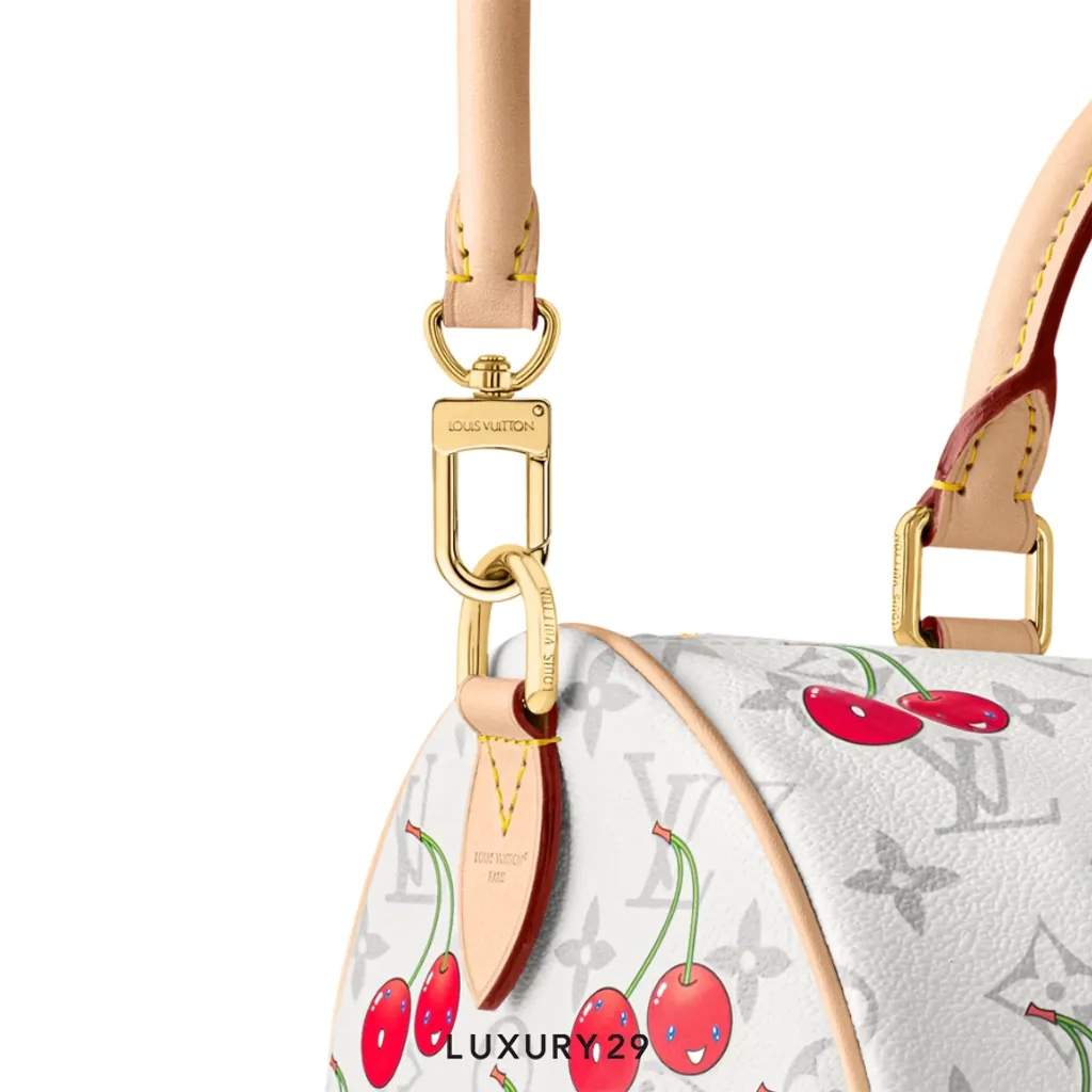 Louis Vuitton LV x TM - Speedy Soft Bandouliere 30 Monogram cherry canvas White(Medium, White)