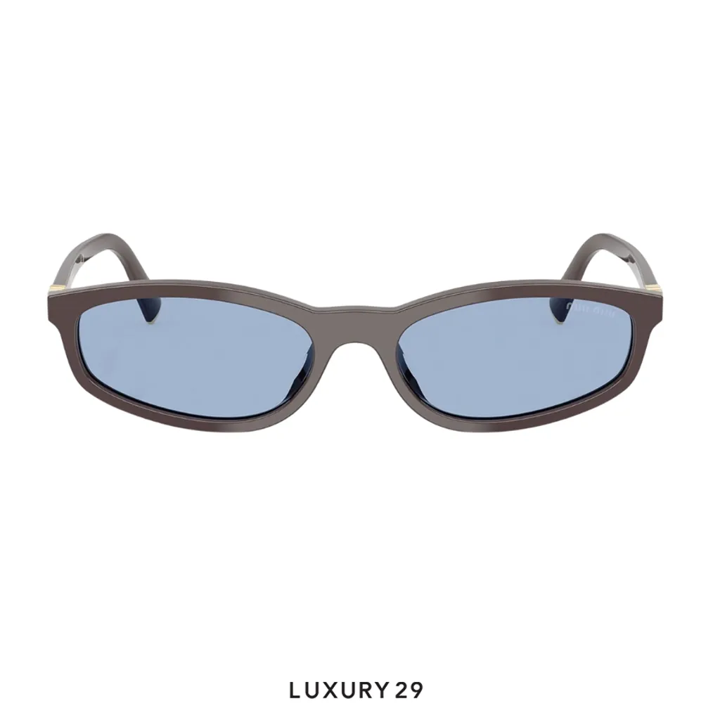 Miu Miu Eyewear geometric-frame sunglasses Moka / Light Blue Lenses(Free Size, Brown)