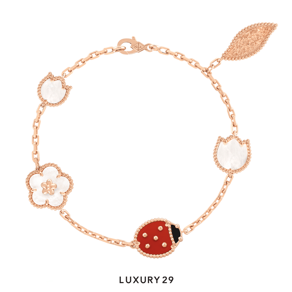 Van Cleef & Arpels LUCKY SPRING 梅花 ブレスレット【ランクS】 Lucky Spring bracelet, plum blossom 18K rose gold, Mother-of
