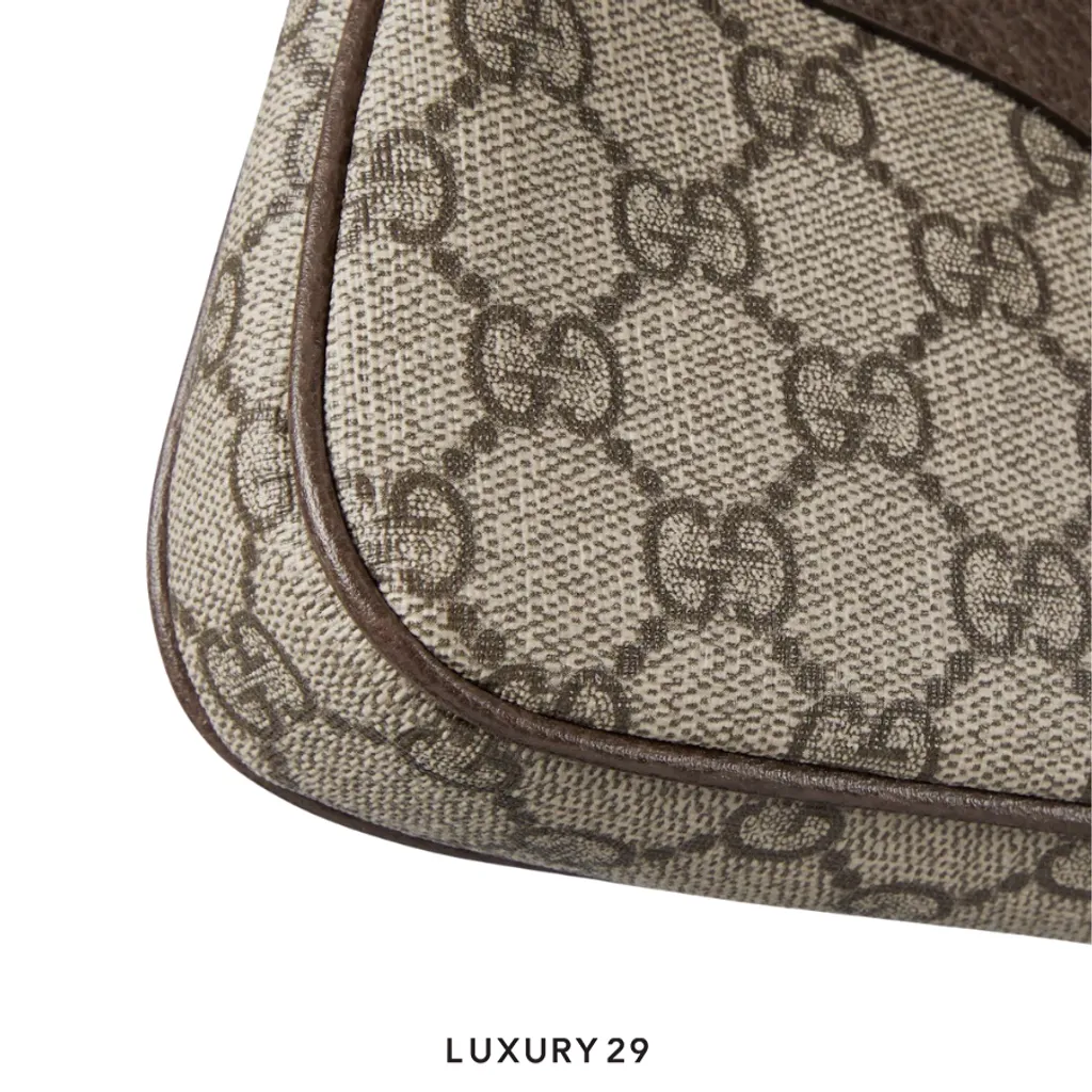 Gucci Ophidia mini bag Beige and ebony GG Supreme canvas(Mini, Brown)