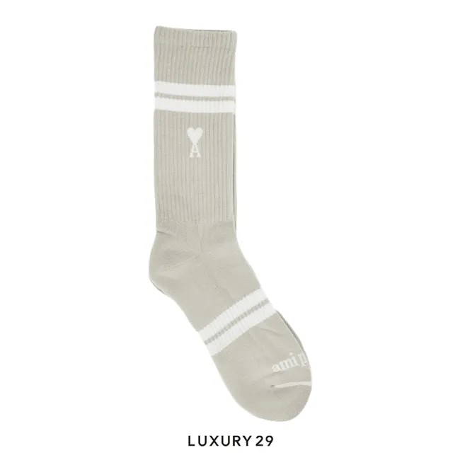 AMI RIBBED SOCKS IN BEIGE