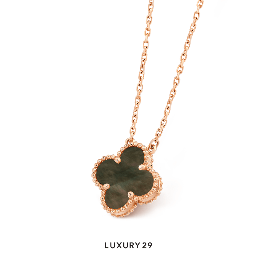 Van Cleef & Arpels Vintage Alhamvra Pendant 18K Rose Gold, Gray Mother-of-Pearl(Free Size, Silver)