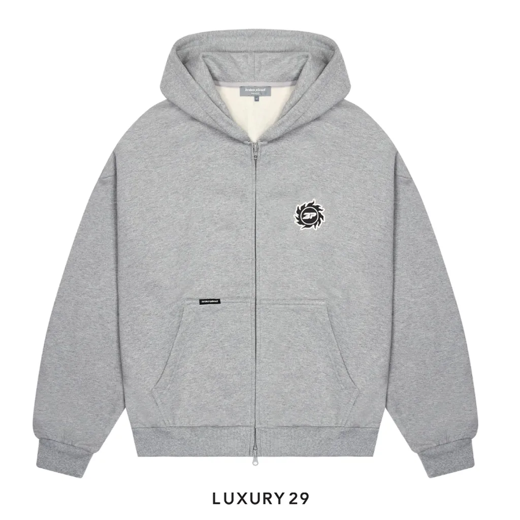 Broken Planet Market Sun Zip Up Grey(3XL, Grey)