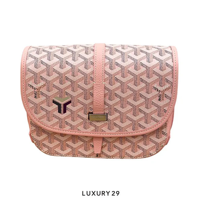 Goyard Belvedere PM Bag Rose Pink Goyardine Palladium Hardware