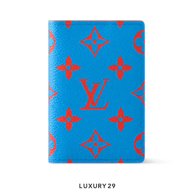 Louis Vuitton LV Pocket Organizer Monogram Glow coated canvas Blue/Red