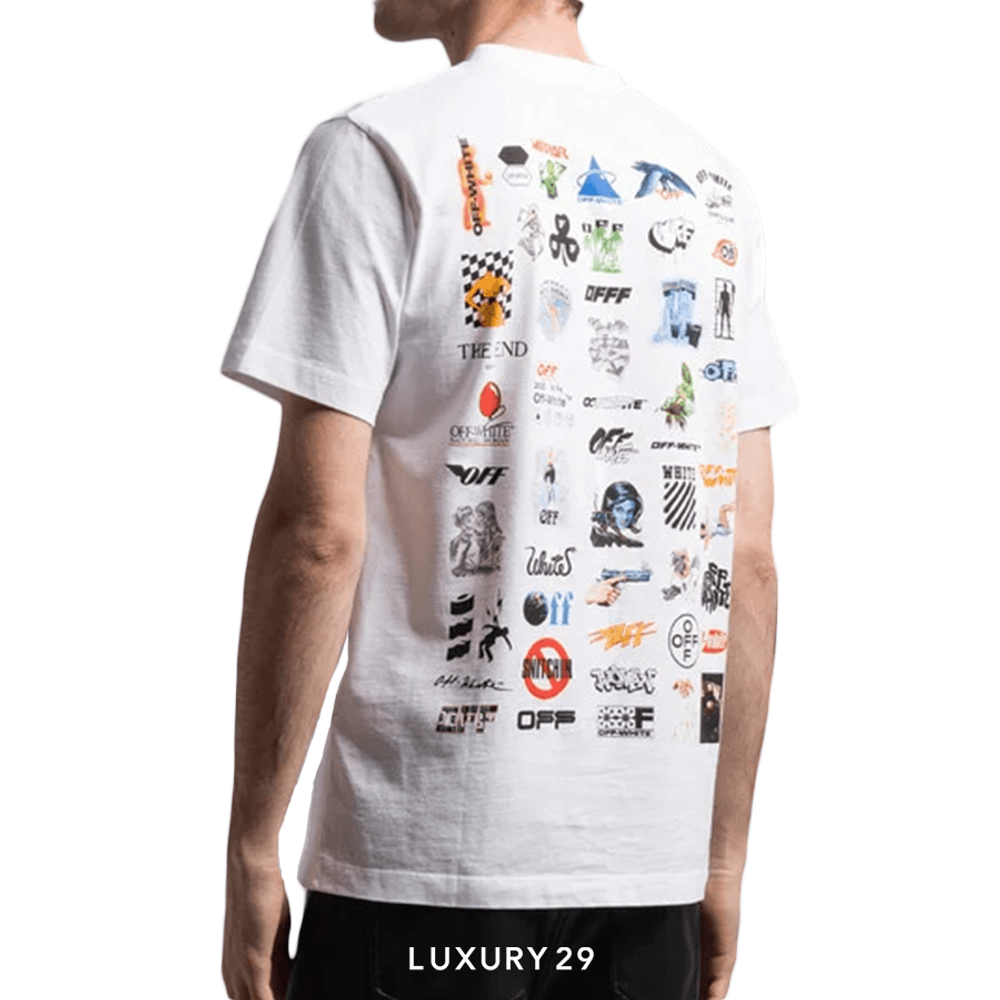 Off-White LOGIC WHITE T-SHIRT WITH PRINT(M, White)