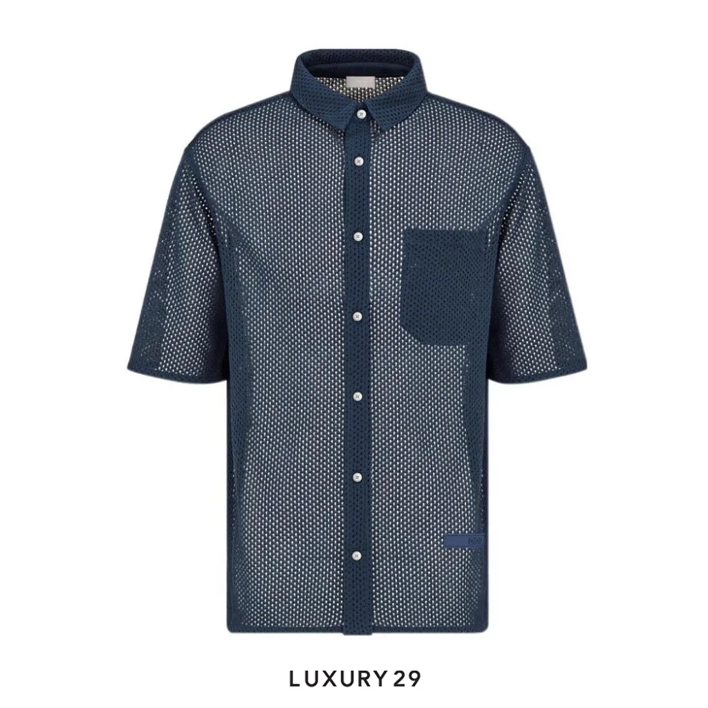 DIOR AND PARLEY Short-Sleeved Sweater In Blue(XL, Blue)