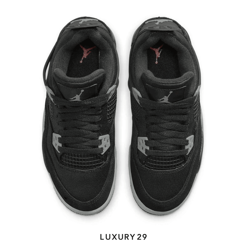 Nike Jordan 4 Retro Black Canvas (GS)(37.5, Black)