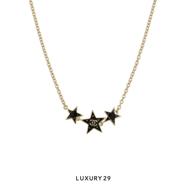 Chanel Star pattern 26B Necklace CC logo Gold