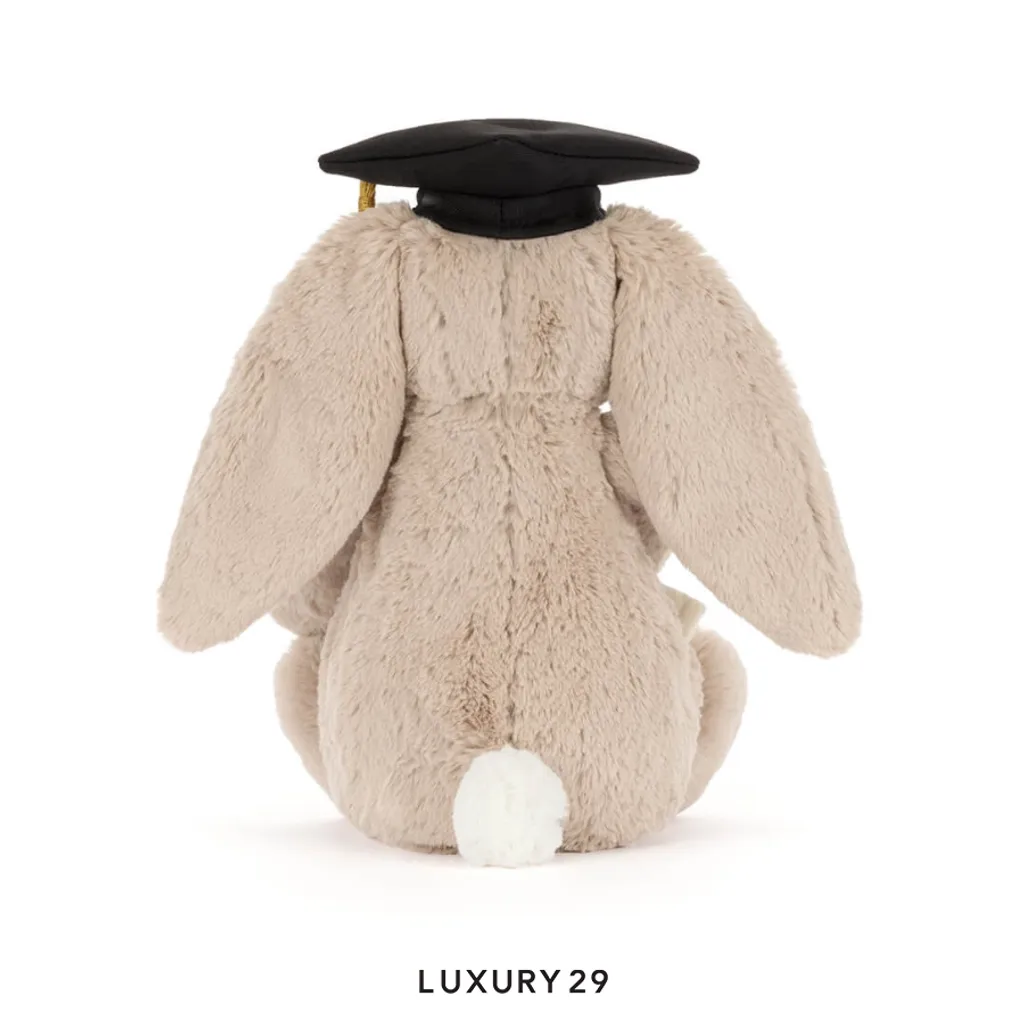 JellyCat Bashful Bunny Graduation(Small, Brown)