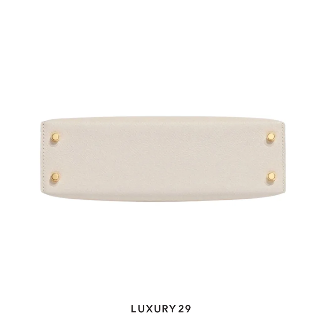 Hermes SAC Mini Kelly II Sellier Epsom Craie Gold hardware K Stamp(Mini, White)