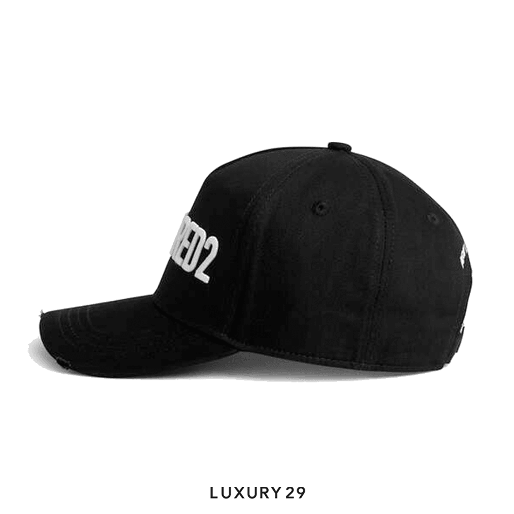 DSQUARED2 TECHNICOLOR BASEBALL CAP BLACK/WHITE(Free Size, Black)