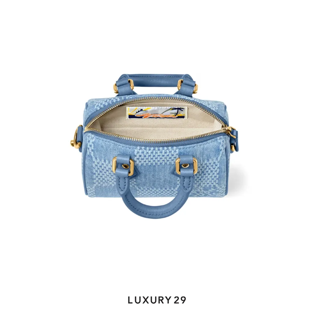 Louis Vuitton LV Speedy 18 Bandouliere Denim Blue(Mini, Blue)