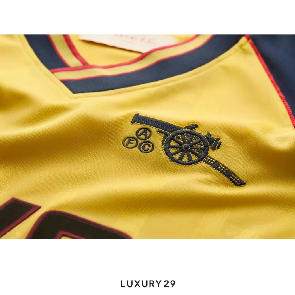 Arsenal Retro 88-89 Away Long Sleeved Shirt Yellow(M, Yellow)