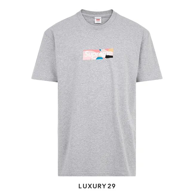 Supreme Emilio Pucci Box Logo Tee Heather Grey/Dusty Pink