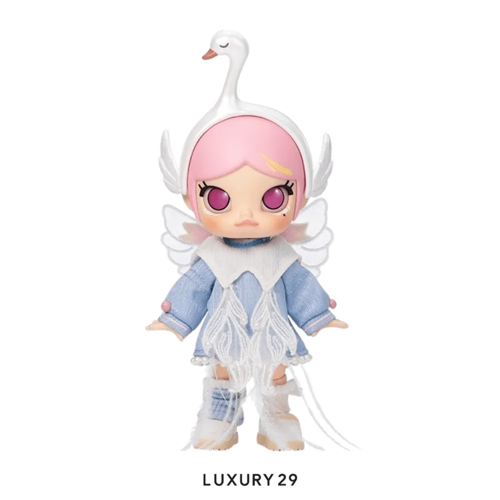 POP MART MOLLY Metamorphose into Swan Action Figure(Medium, Blue)