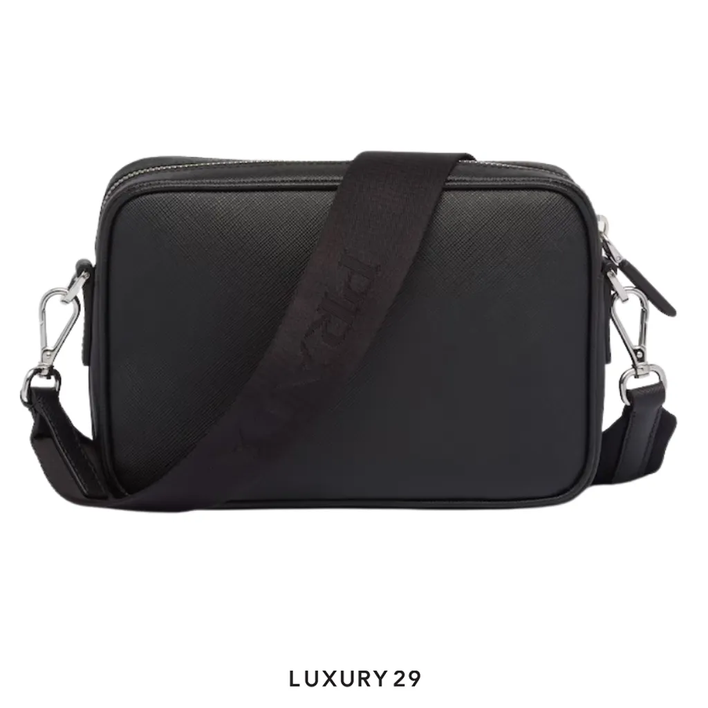 Prada Saffiano leather shoulder bag Black(Small, Black)