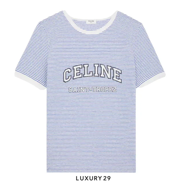 Celine 70s t-shirt in striped jersey Blue/White
