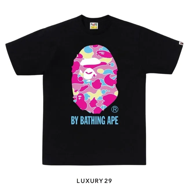 A Bathing Ape Men's STA CAMO BY BATHING APE TEE Black