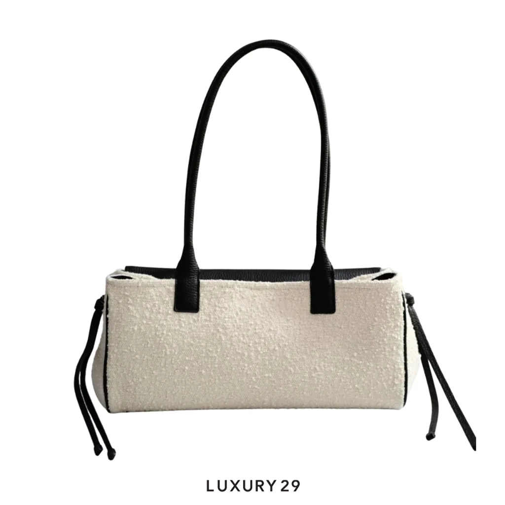 Chanel Small Shopping tote Bag Matthieu Blazy Black/Ecru Tweed Leather(Small, White)
