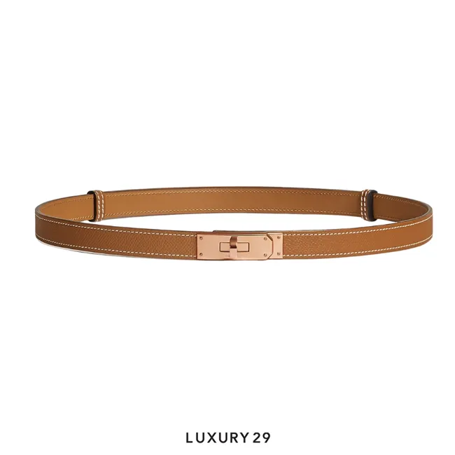 Hermes Kelly 18 belt Rose Gold Hardware Gold