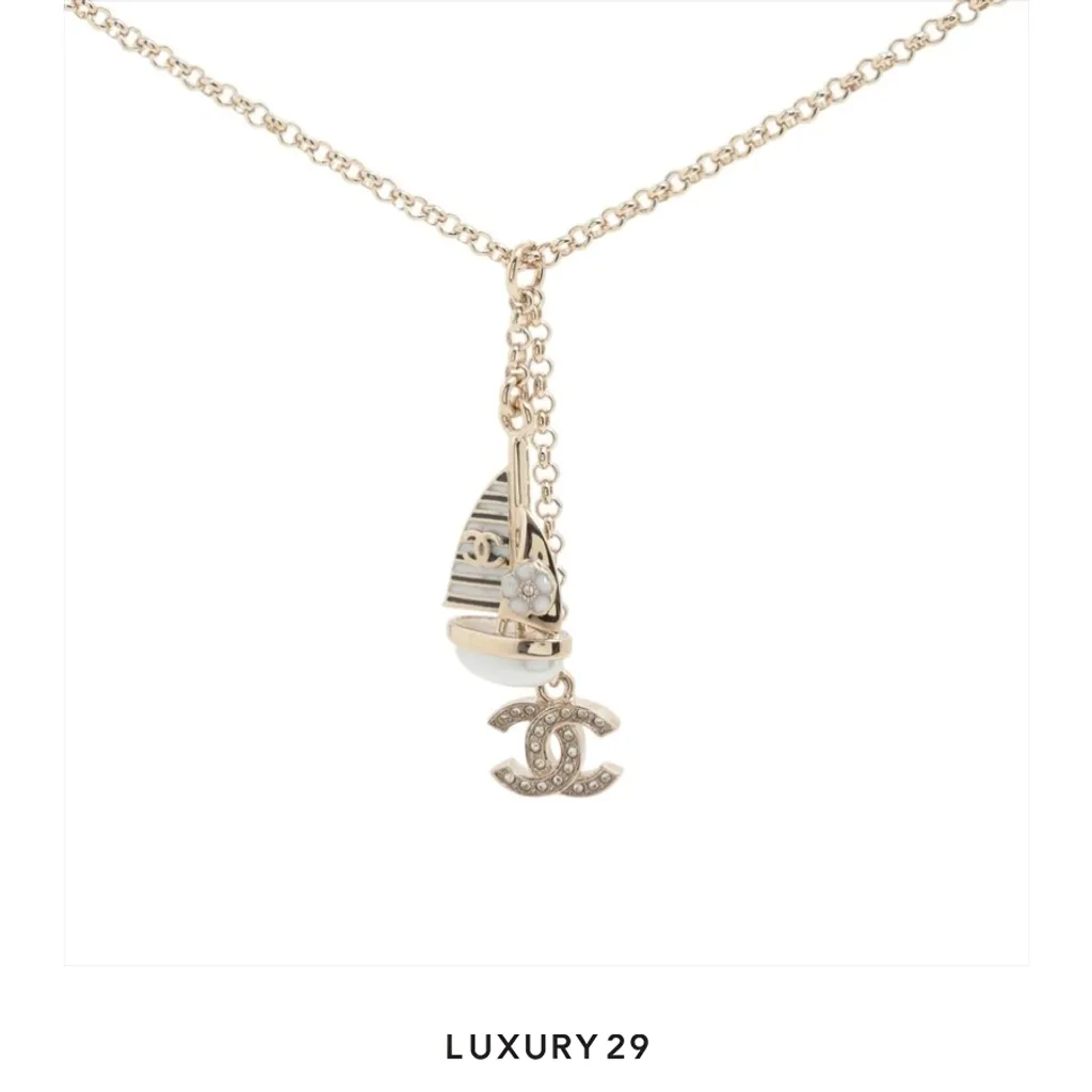Chanel 26C Early Spring Resort Collection Ship Pendant Design Necklace(Free Size, Gold)