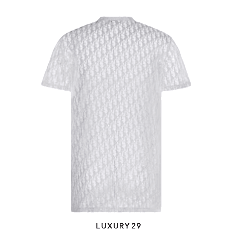 Dior Sheer Oblique T-Shirt White(XL, White)