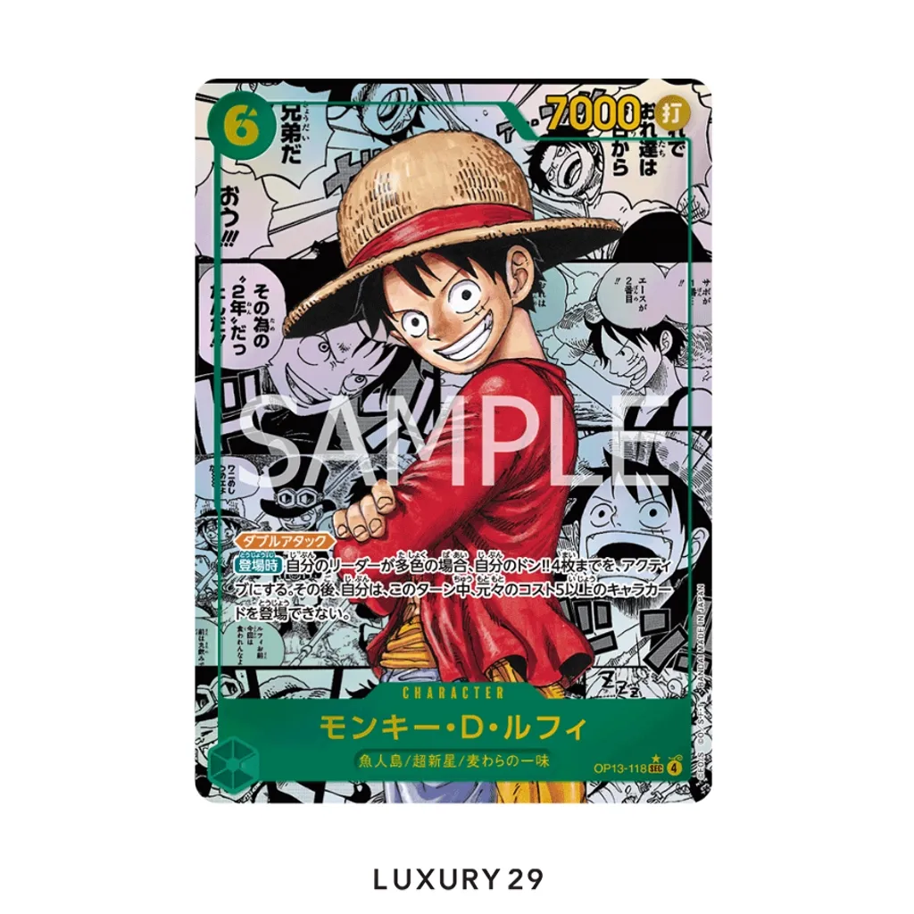 One Piece LUFFY Manga Black OP13-118 PSA10 (JP)(Small, Multicolour)