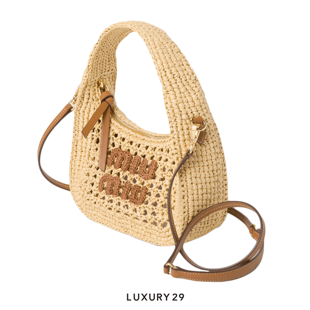 トートバッグ MiuMiu | Woven fabric hobo bag 5BC116_2DO1_F0A5T_V_OOM Miu Miu Woven fabric hobo bag | REVERSIBLE