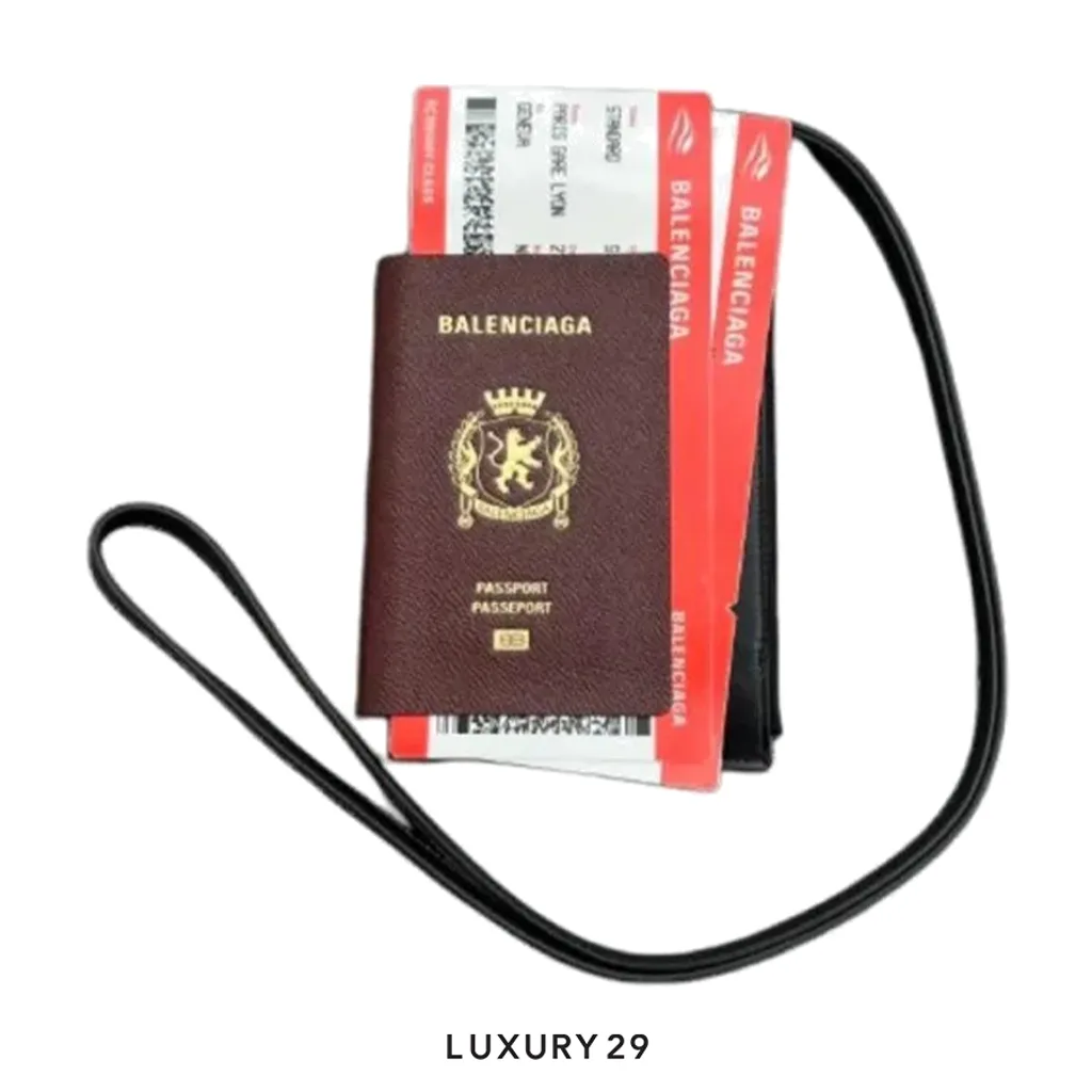 Balenciaga Men's Passport Phone Holder in Brown(Small, Brown)