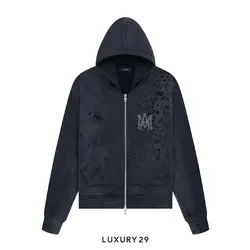 【Chrome Hearts】Matty Boy Caution Thermal Zip Up Hoodie Chrome Hearts Matty Boy Link Thermal Zip Up Hoodie Green