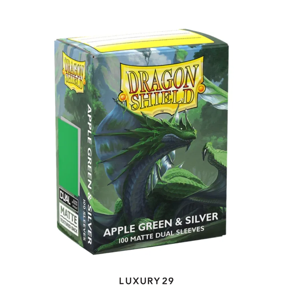 Dragon Shield Apple Green & Silver - Matte Dual Sleeves(Small, Green)