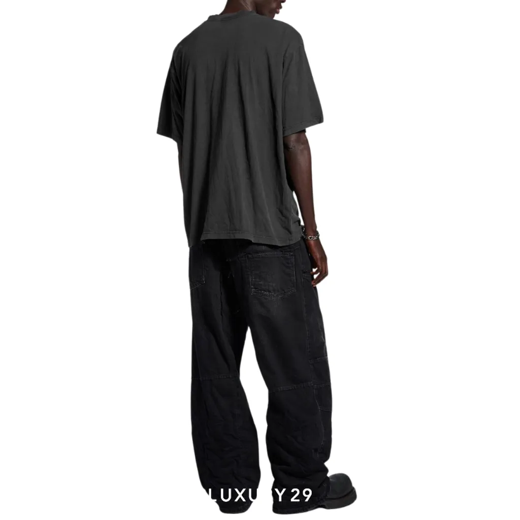 Balenciaga Political Campaign Inside-out T-shirt Large Fit in Faded Black(XS, Black)
