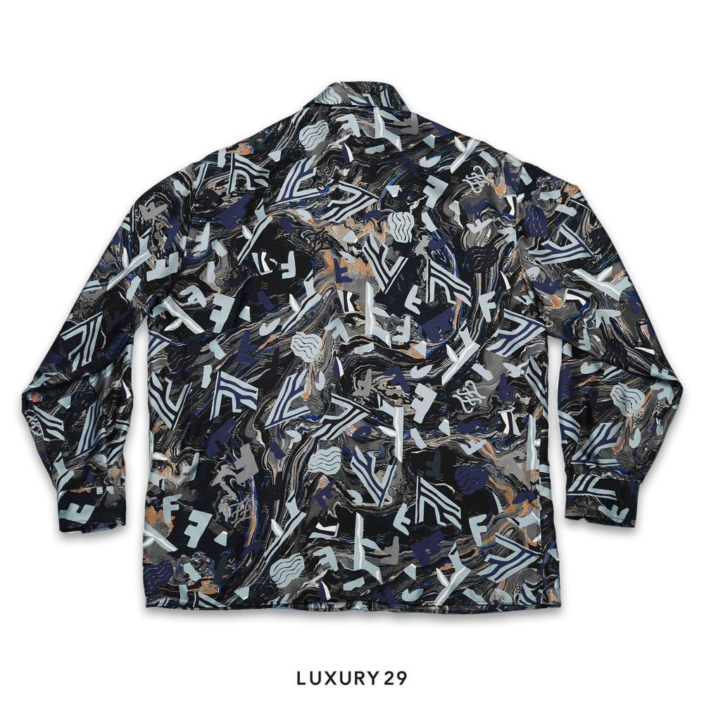 Fendi Silk Fragment Shirt(L, Black)