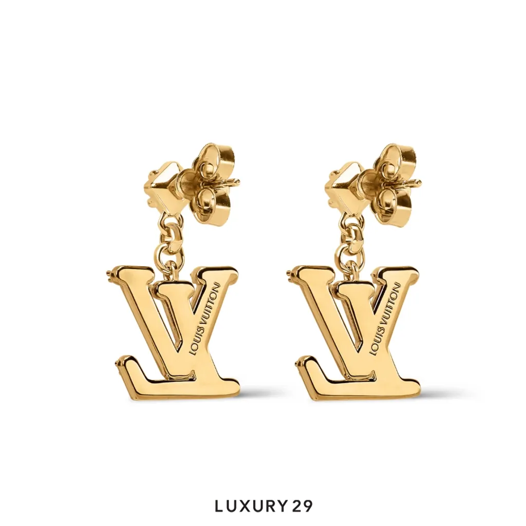 Louis Vuitton LV Lady LV Earrings  pink and purple rhinestones Gold metal(Free Size, Gold)