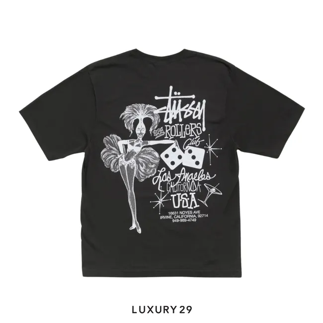 Stussy High Rollers Tee Faded Black