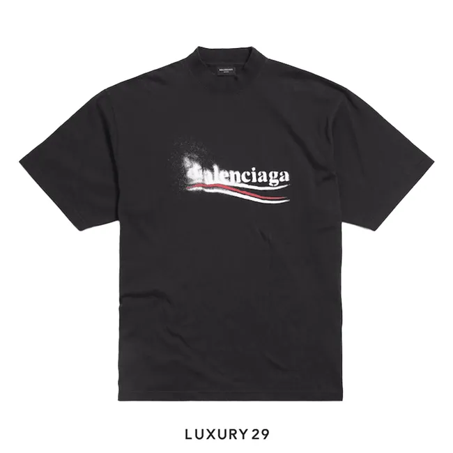 Balenciaga Political Stencil T-shirt Medium Fit in Black