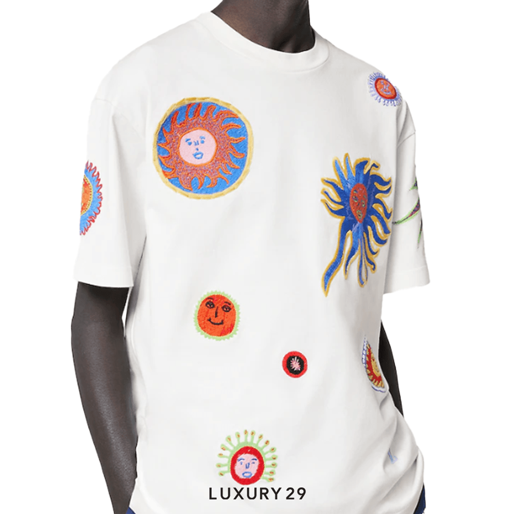 LV x YK Embroidered Faces T-Shirt(L, White)