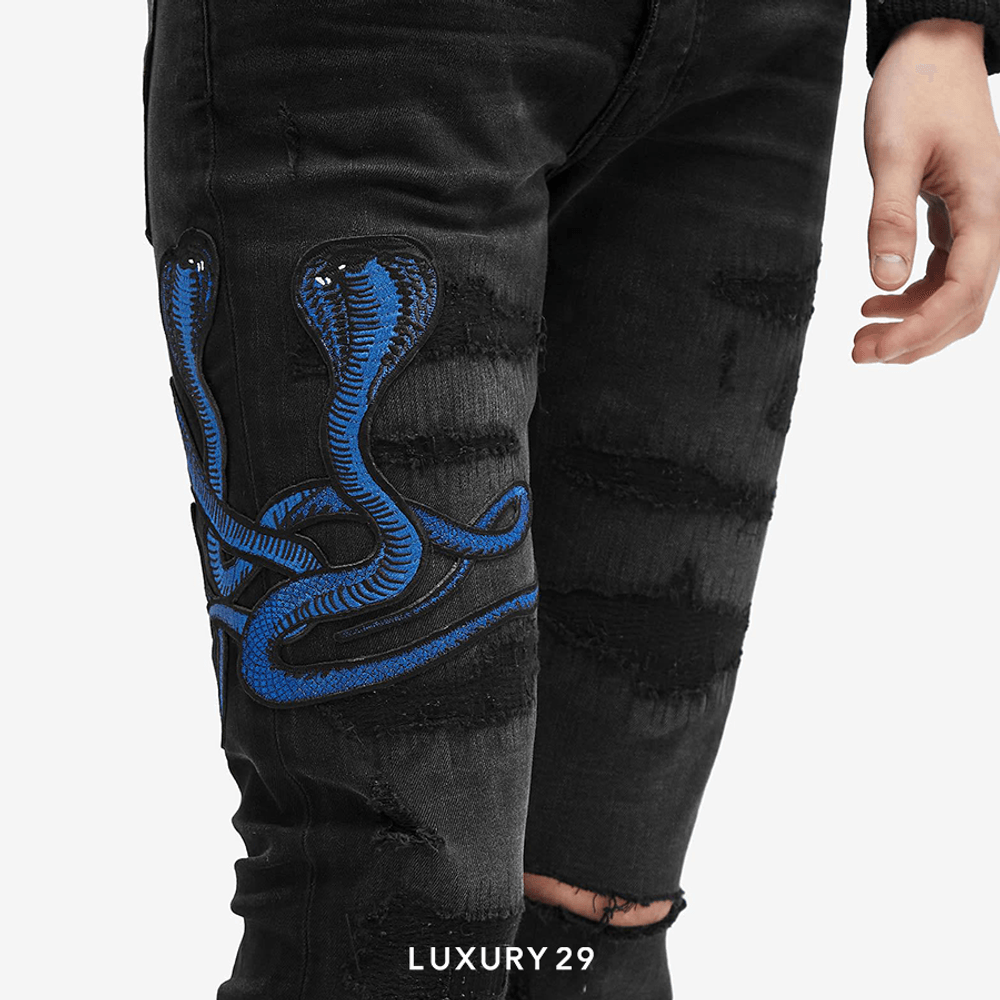 AMIRI CNY SNAKE ARCHIVAL JEANS(M, Black)