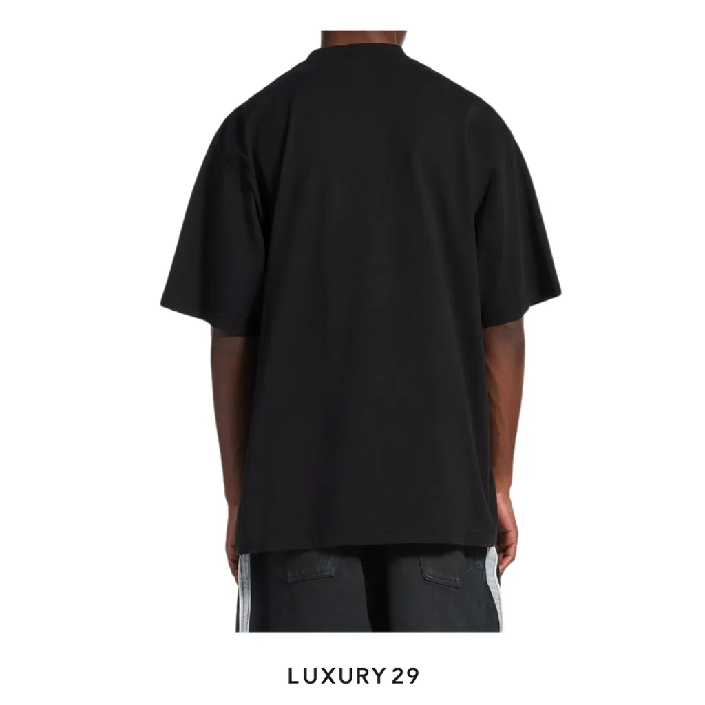 Balenciaga Metal Merch Paris Oversized T-Shirt Black(s, Black)