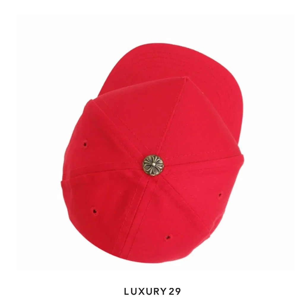Chrome Hearts CH Silver Button Hat Red/Yellow(Small, Red)