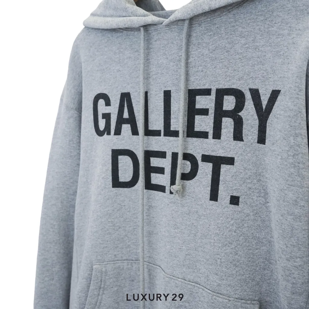 Gallery Dept. CENTER LOGO HOODIE Heather Grey(L, Grey)