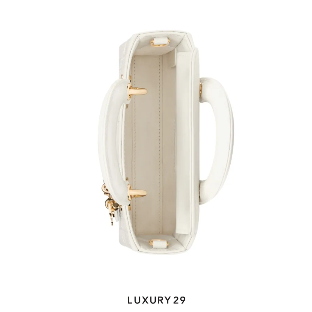 Dior Lady D-Joy Micro Bag Latte Cannage Lambskin(Micro, White)